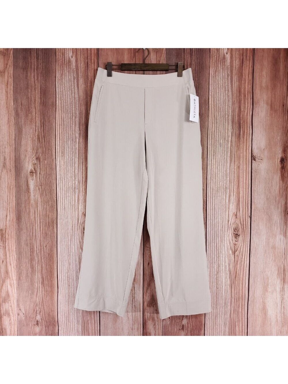 NWT Athleta Womens Size 14 Brooklyn Heights New Wide Leg Pants Beige 658449